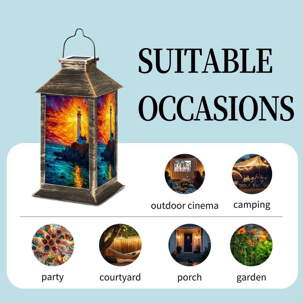 Solar Powered Waterproof Hanging Lantern G6909