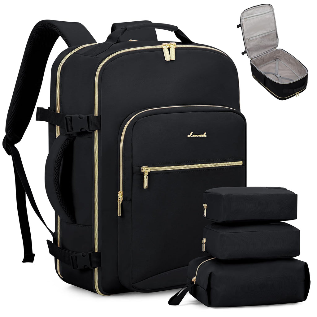 40L Waterproof Travel Backpack with 3 Packing Cubes, fits 17" Laptop R7847