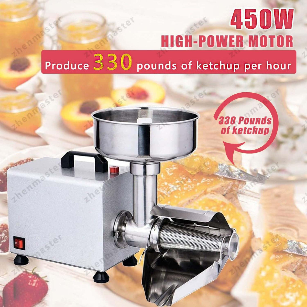 450W Electric Stainless Steel Tomato Strainer O955073