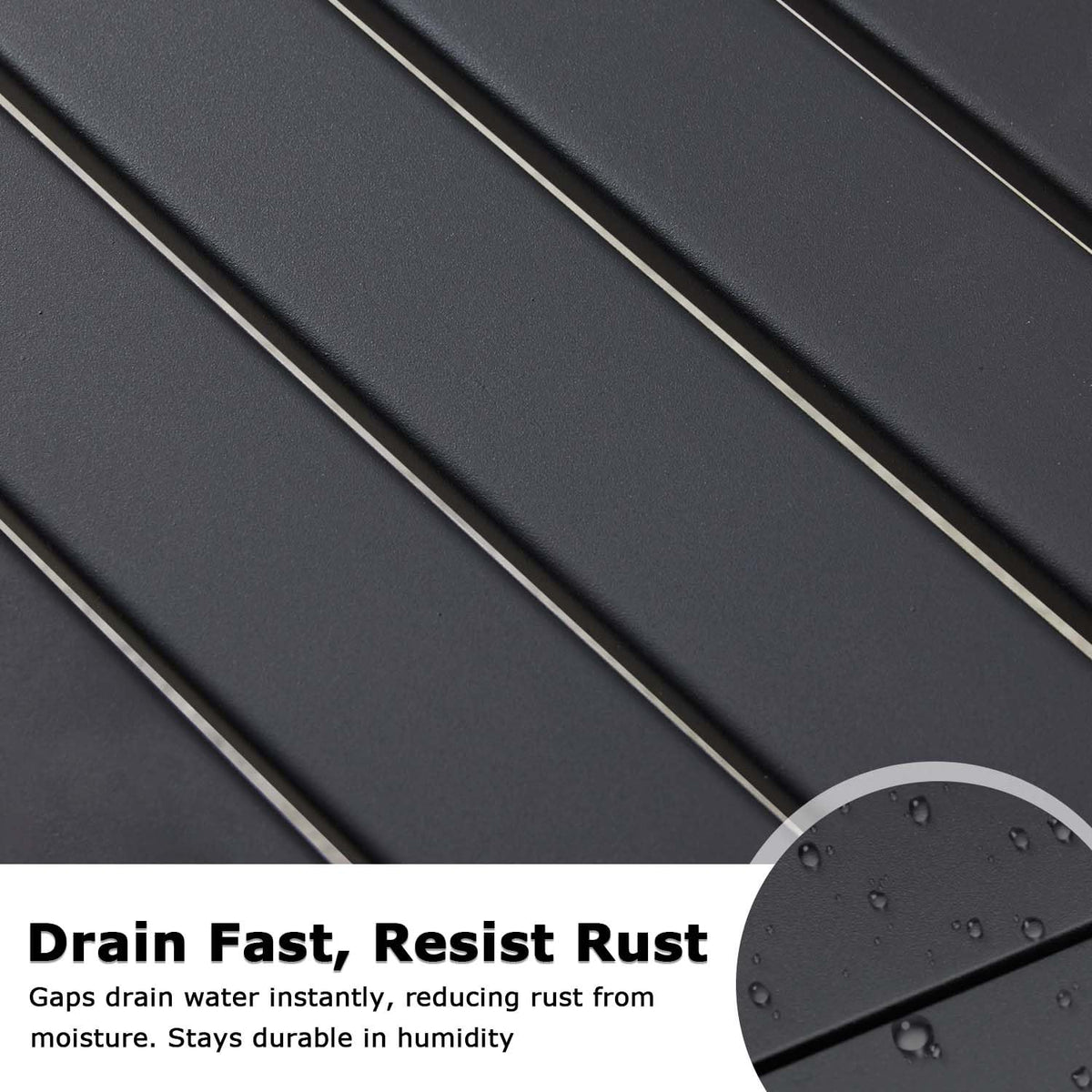 Black 46" Metal Outdoor Bench Y198