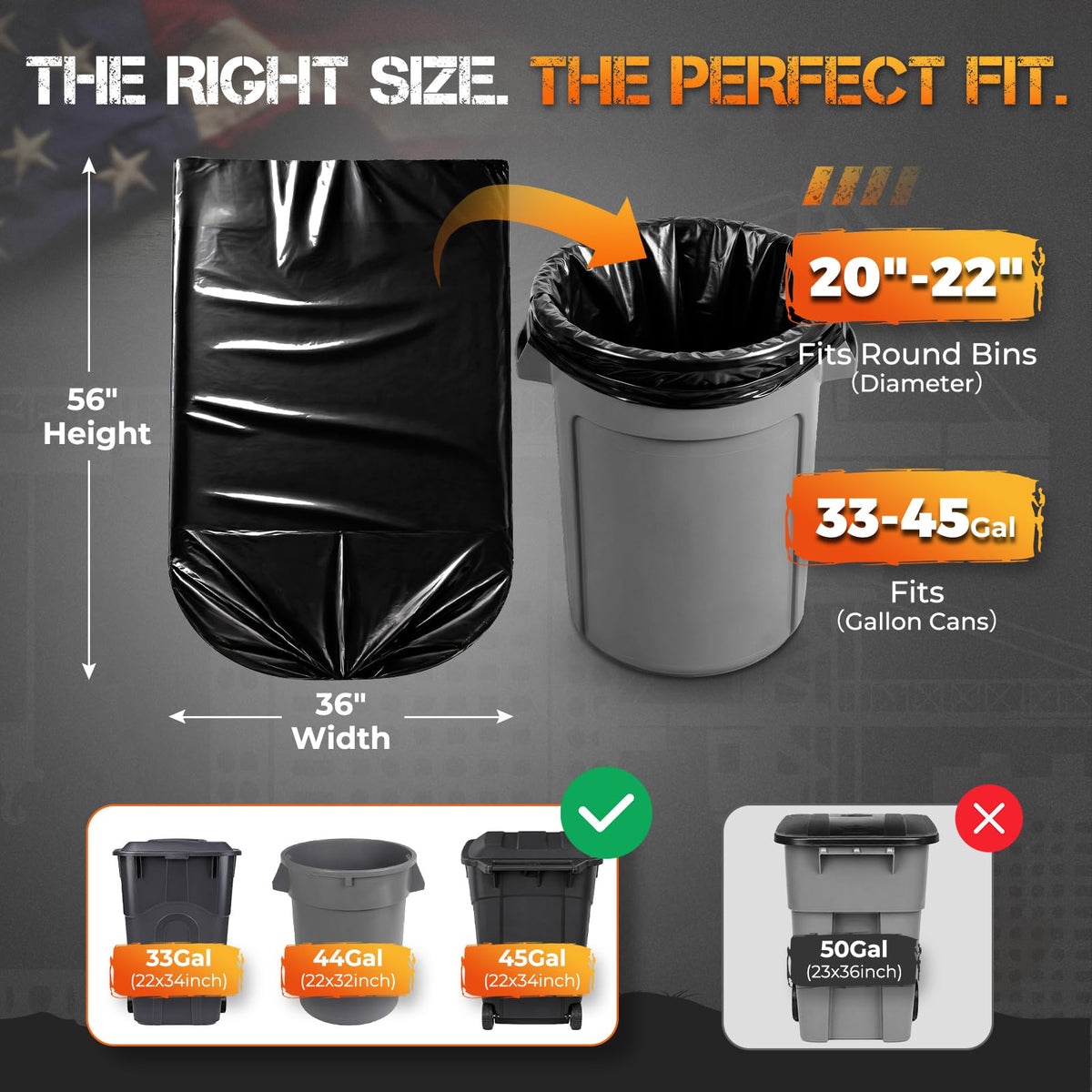 55-60 Gallon 40 Count Trash Bags P21927