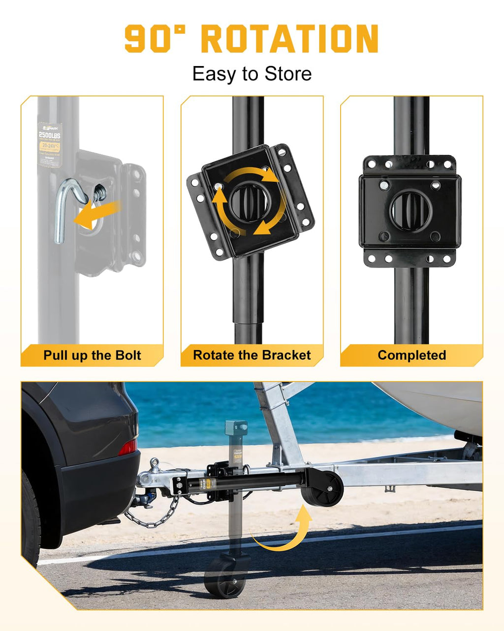 Heavy Duty Trailer Jack with Dual Wheel Q3735