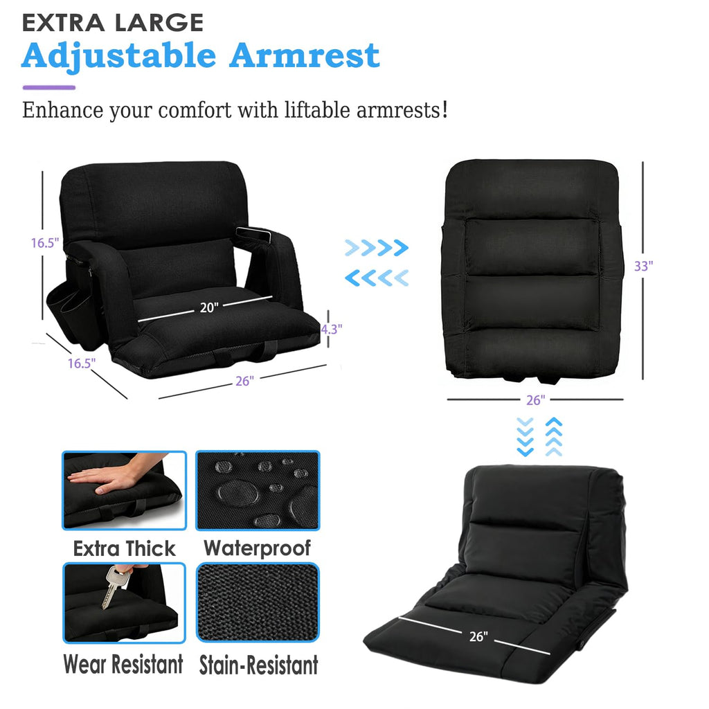 2 Pack Bleacher Seat with Back Support and Armrest G172