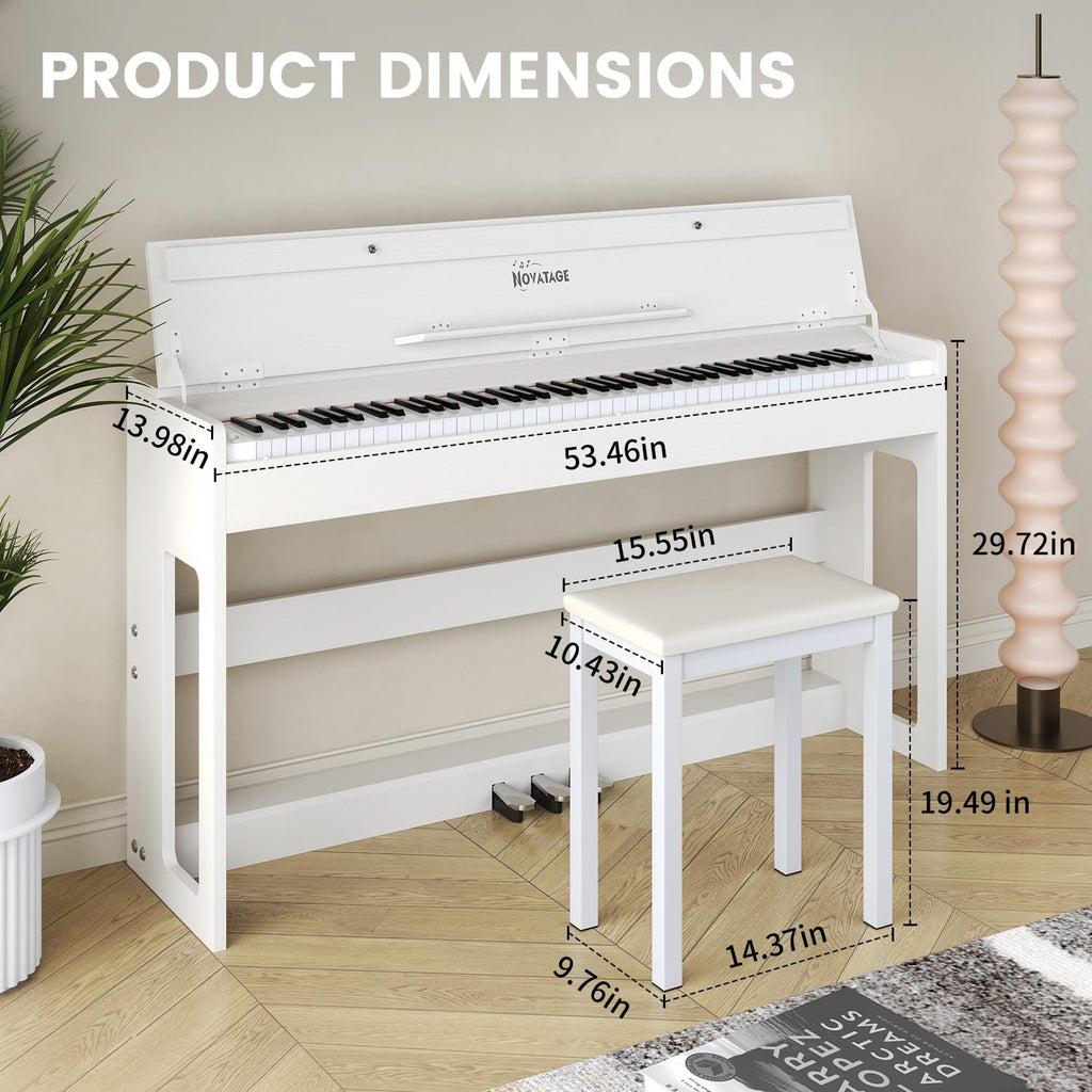 88-Key Weighted Hammer Action Piano Keyboard with Bench V176