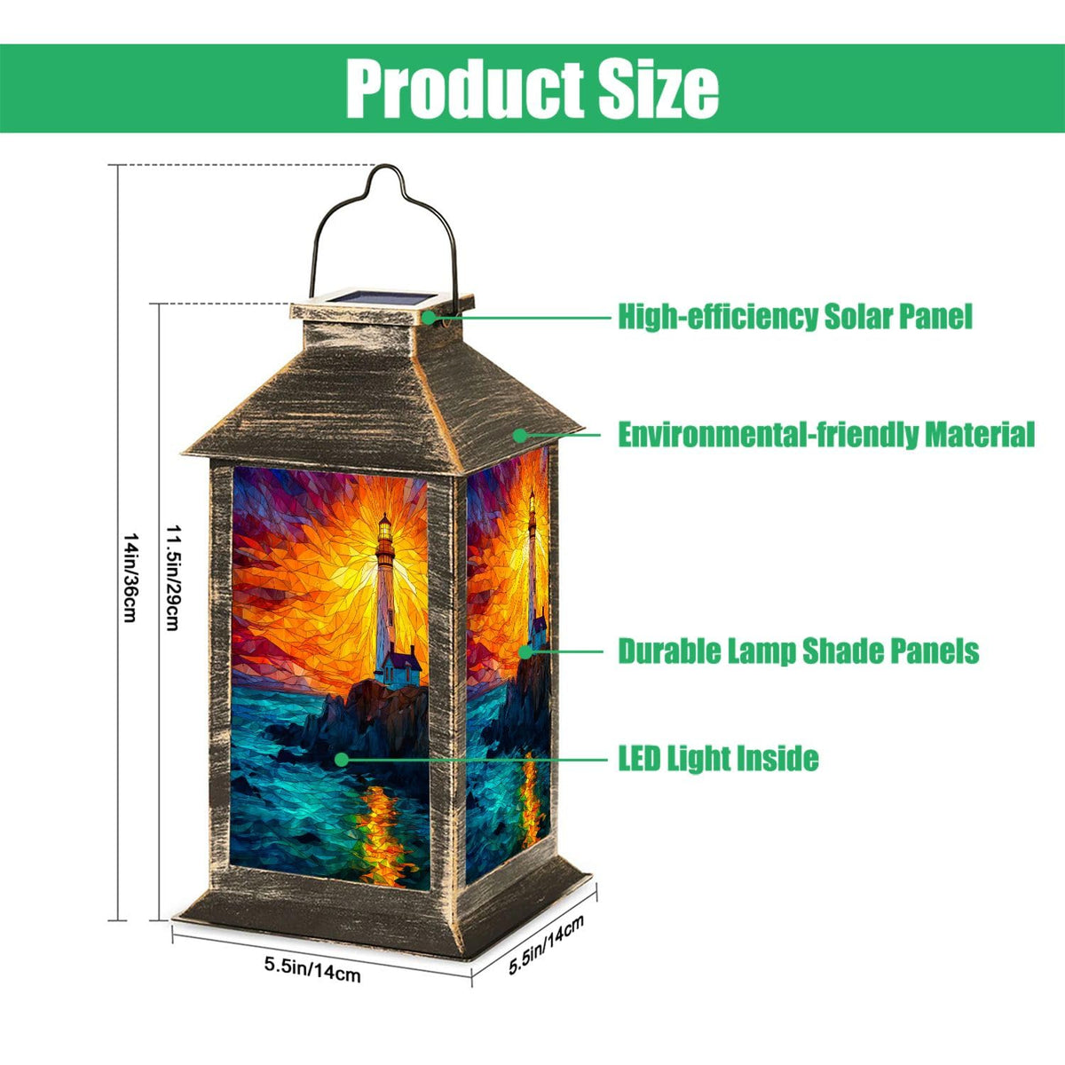 Solar Powered Waterproof Hanging Lantern G6909