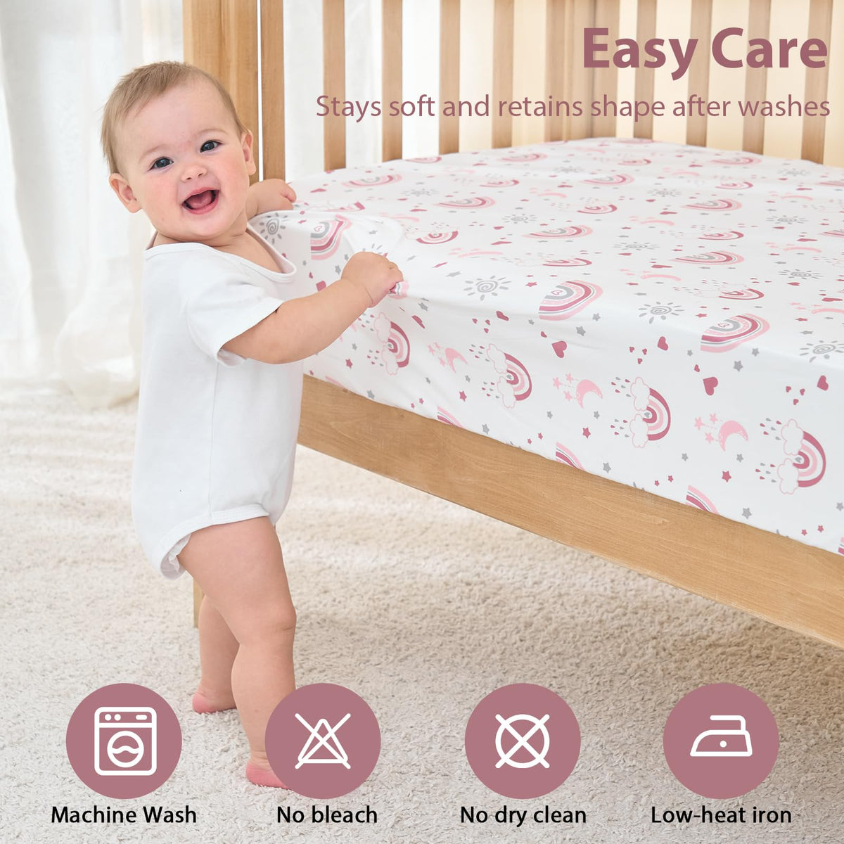 3 Pack Fitted Crib Sheets 52”x28” X913