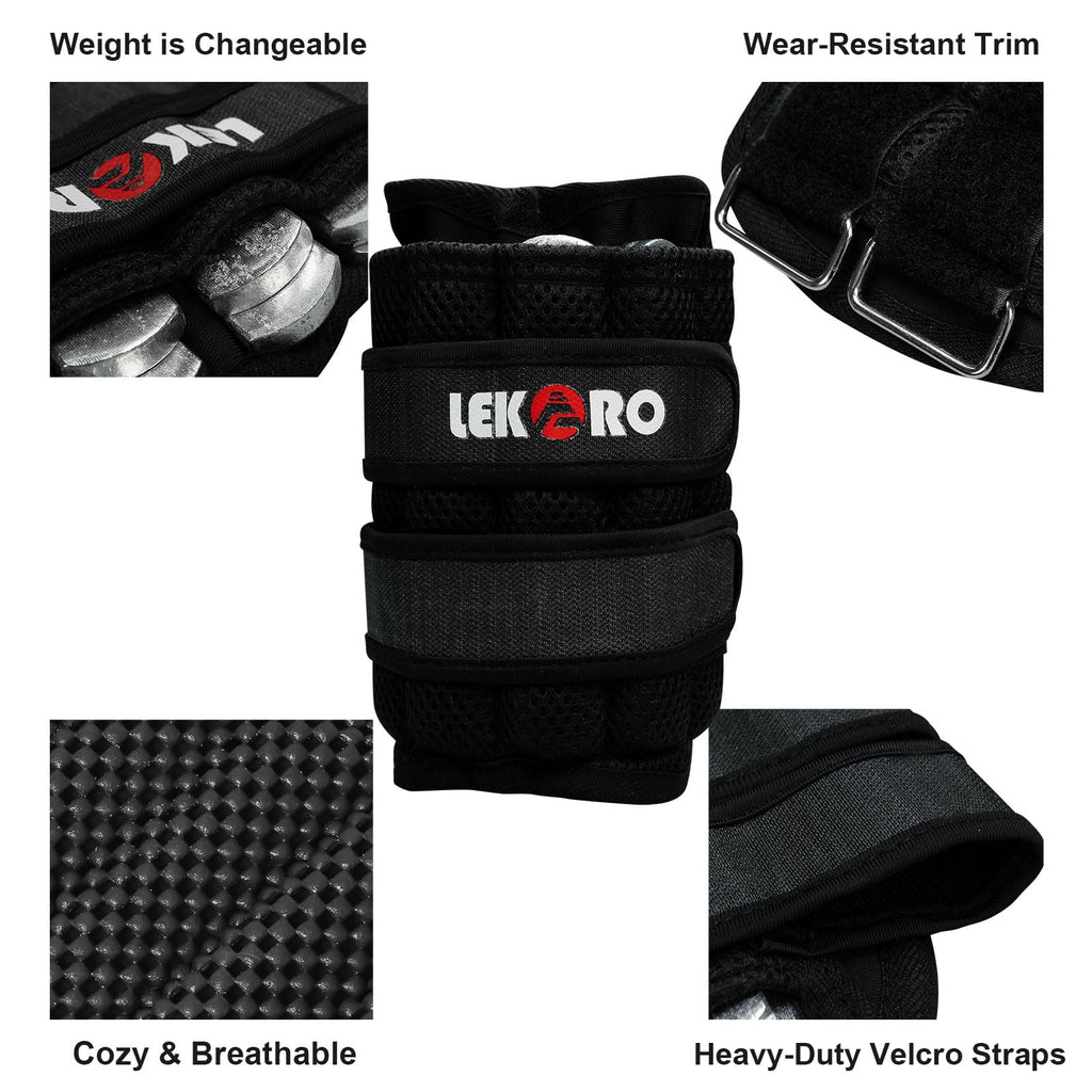 Ankle Weights Wrist Weights, 1 Pair Adjustable Removable Steel H727