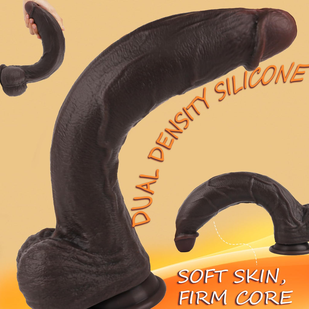 11.6 Inch Black Silicone Dildo Z204