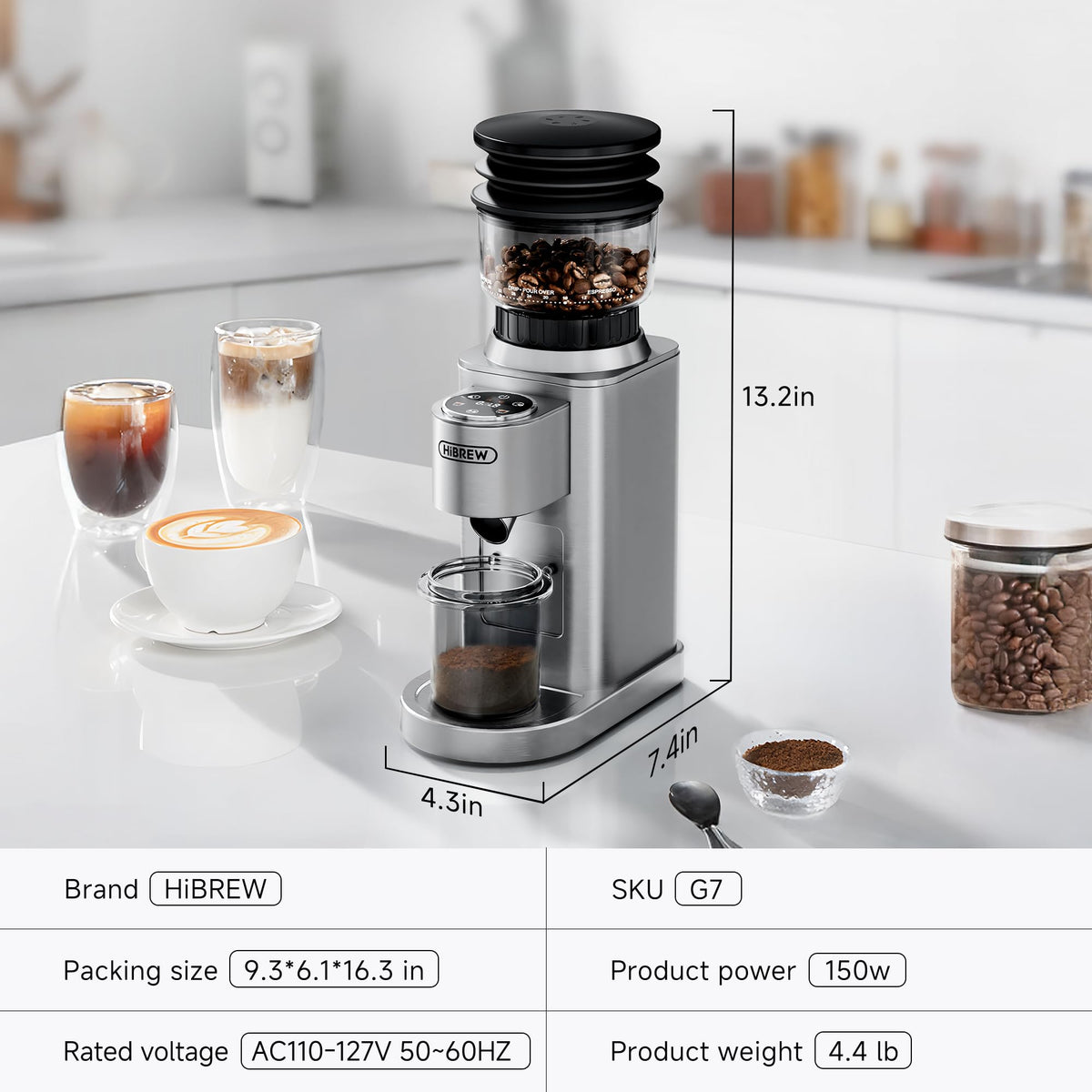 Electric Coffee Grinder with 48 Grind Settings J42478