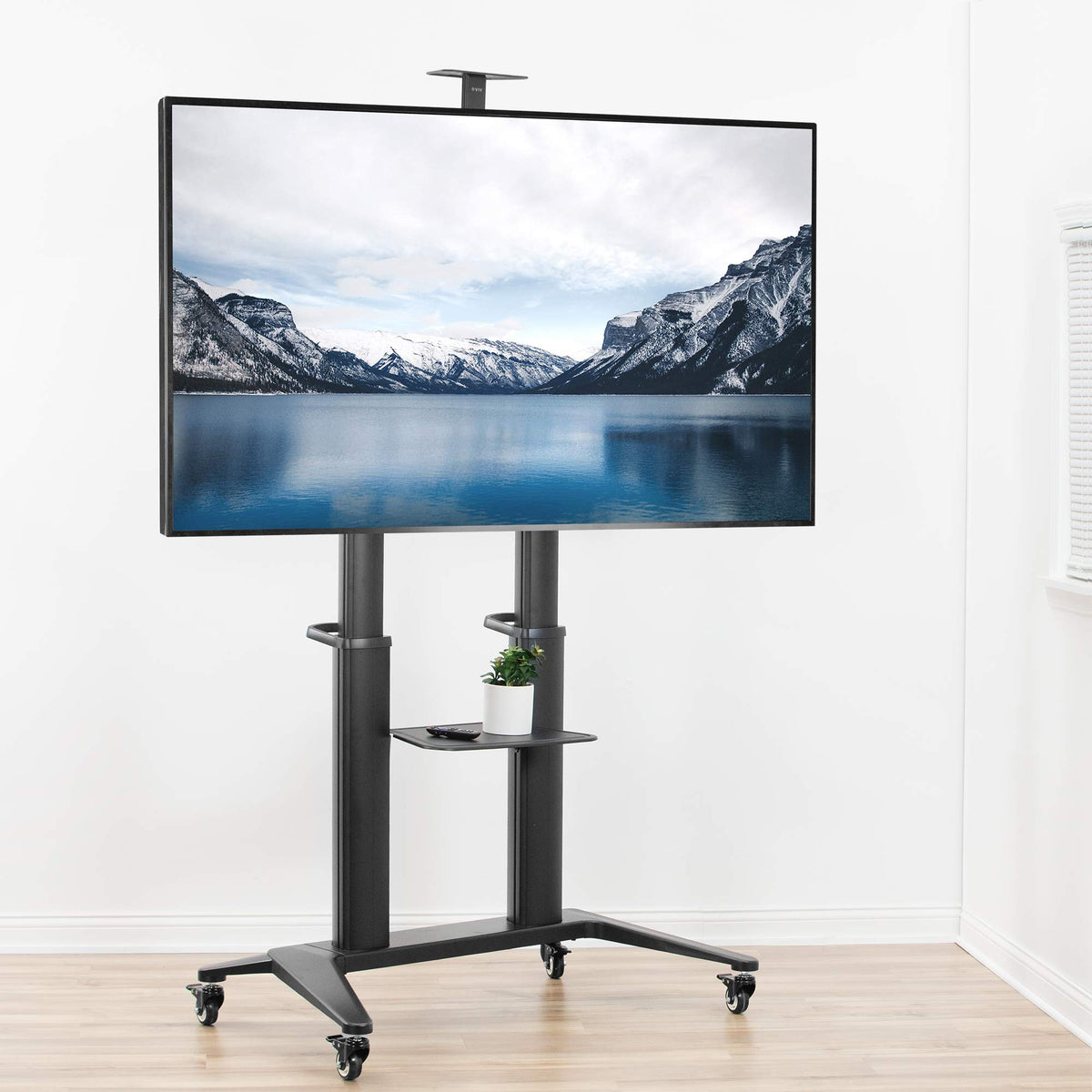 Aluminum Mobile TV Cart for 32 to 120 inch Screens up to 308 lbs, Black I243748
