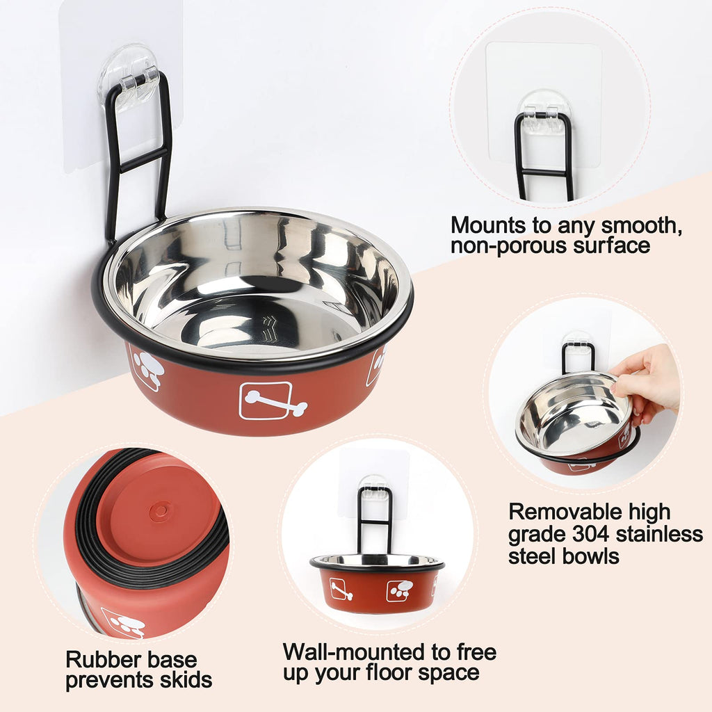 Elevated Stainless Steel Pet Bowls with Stand, 2 Packs C1419