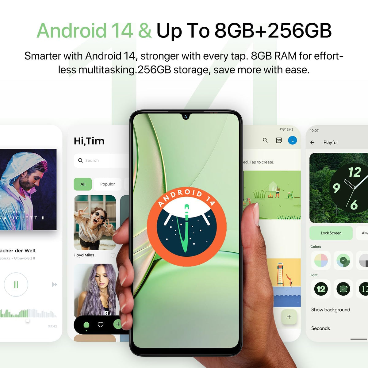 Unlocked Android 14 Smartphone 256GB Octa-Core 6.75" HD+ 5000mAh 4G Dual SIM J9310