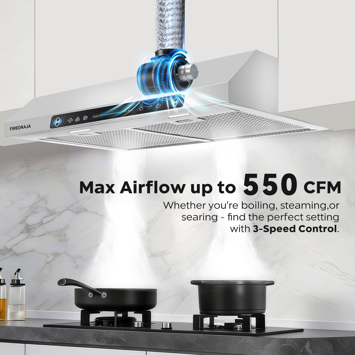 30 Inch 550 CFM Stainless Steel Under Cabinet Range Hood F91269