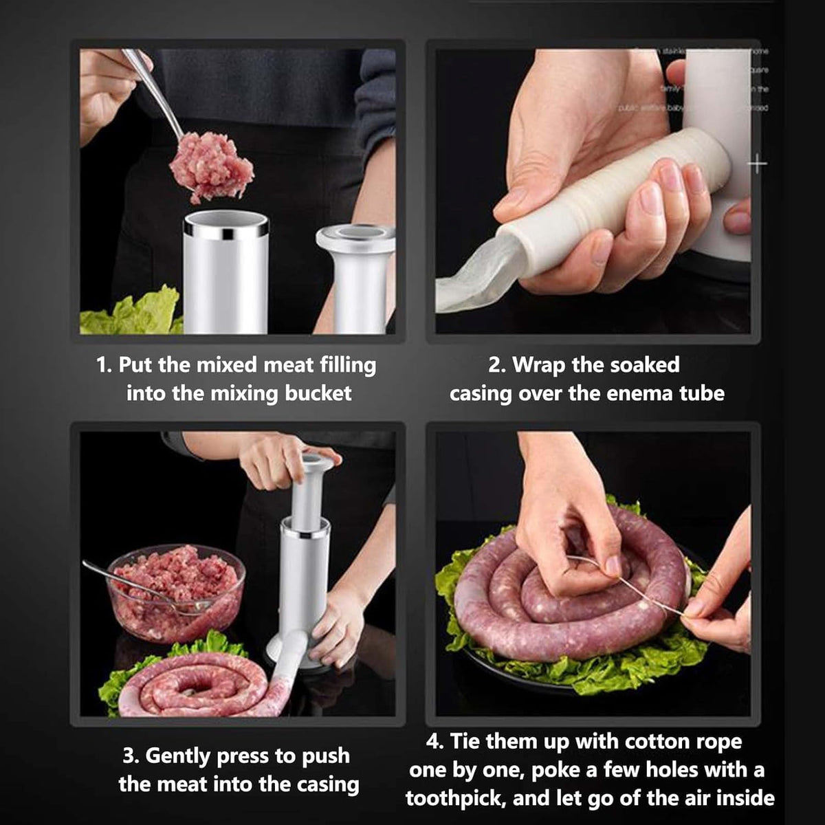 2 in 1 Vertical Sausage Stuffer with 2 Tubes I59012