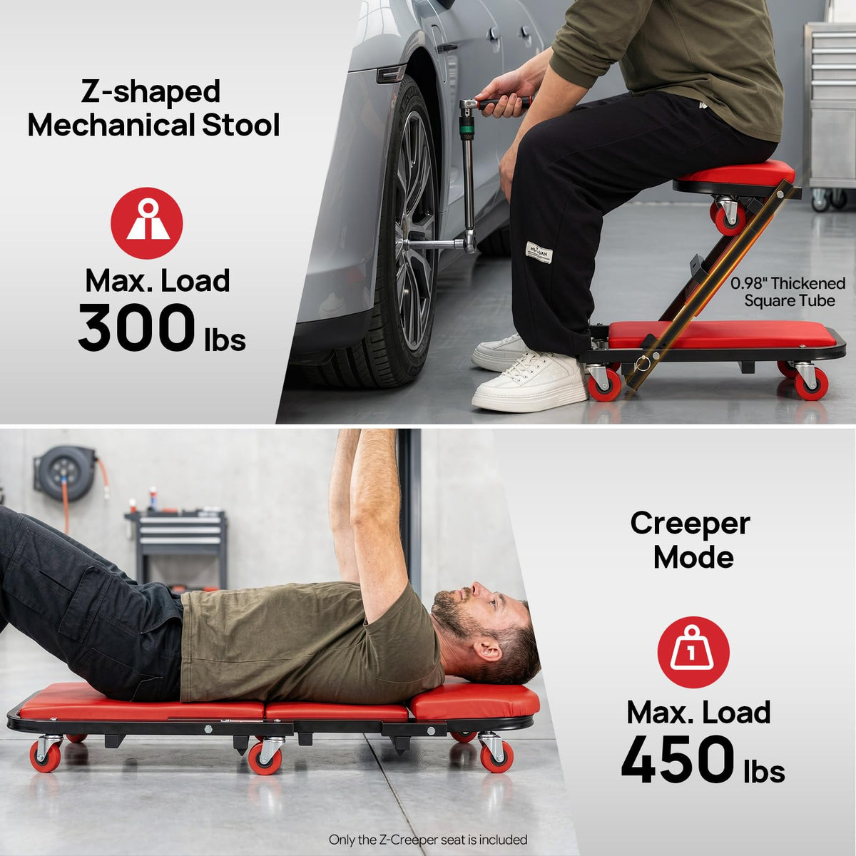 Heavy Duty 2 in 1 Z Creeper Seat M14636