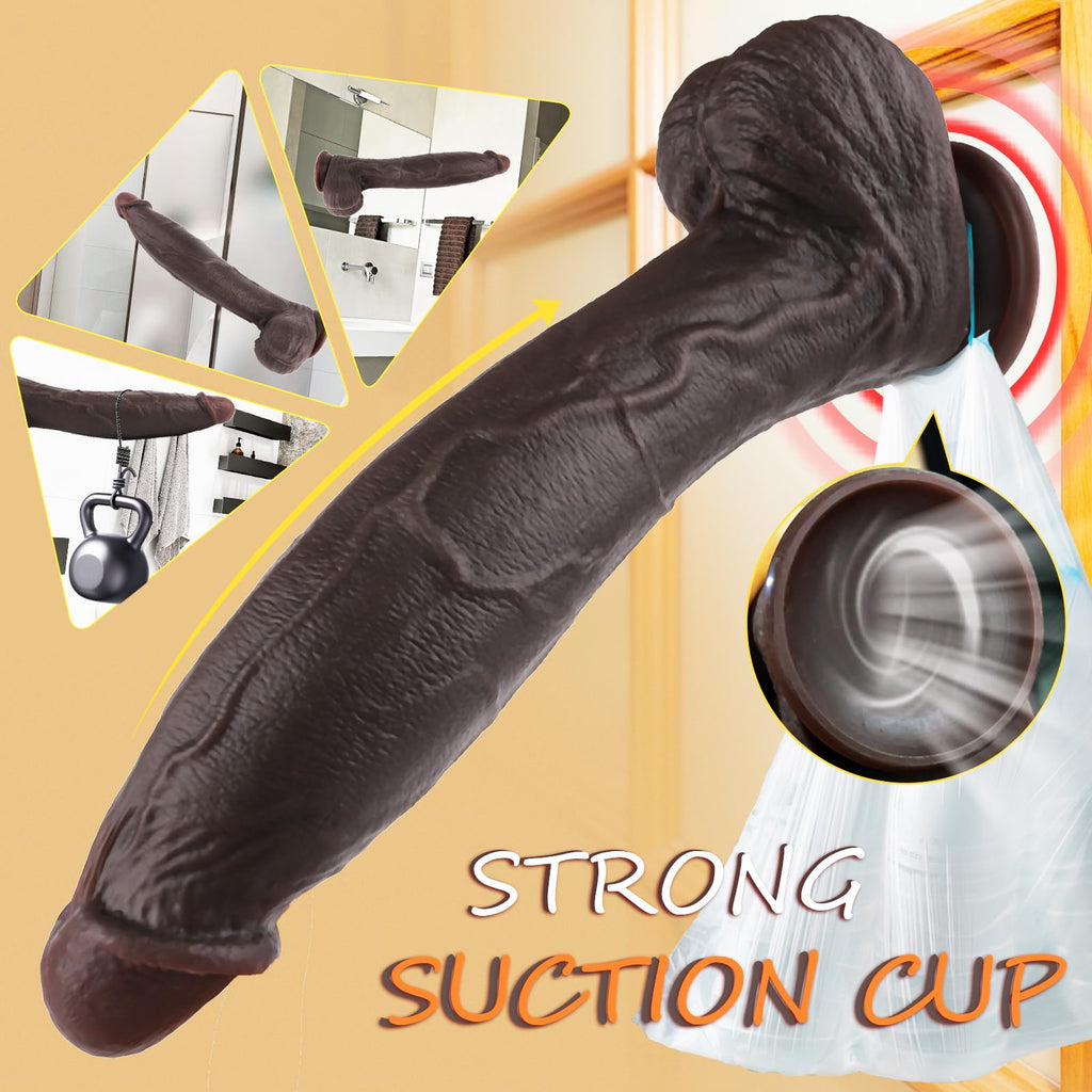 11.6 Inch Black Silicone Dildo Z204