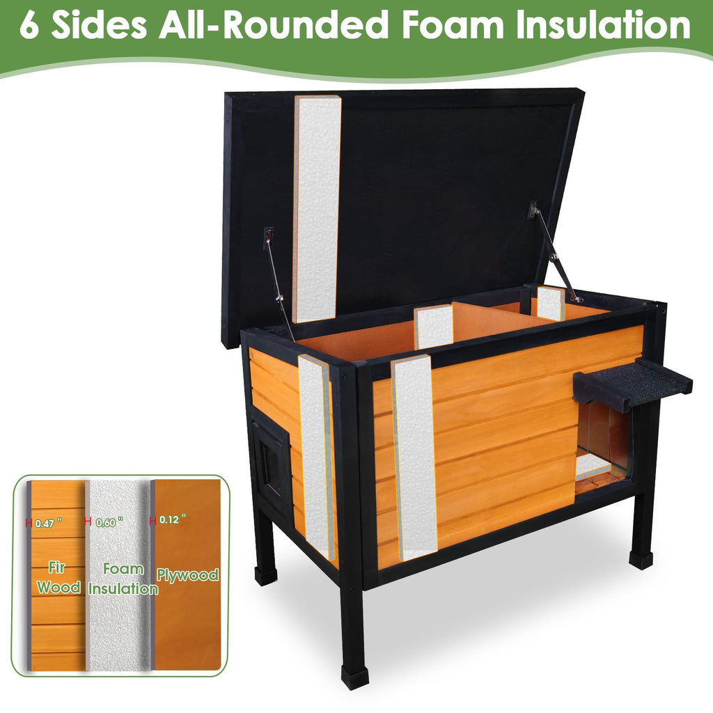 Outdoor Insulated Wooden Cat House Z13800