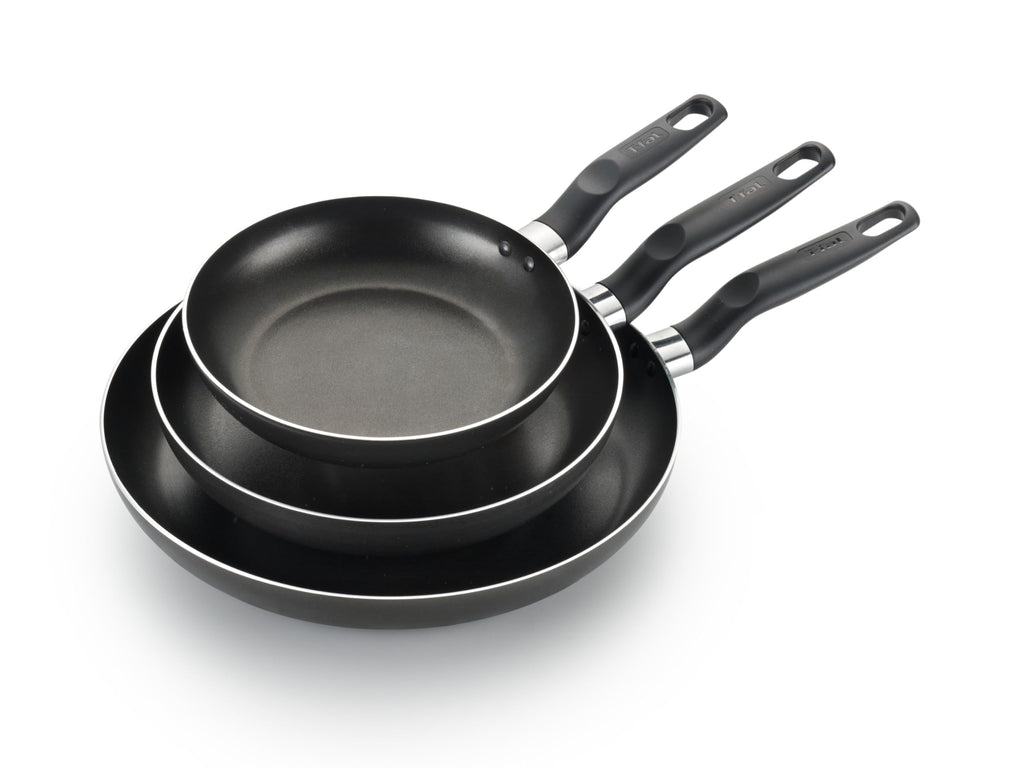 Nonstick Fry Pan Set 3 Piece, 8, 9.5, & 12 Inch, Dishwasher Safe, Black C91634