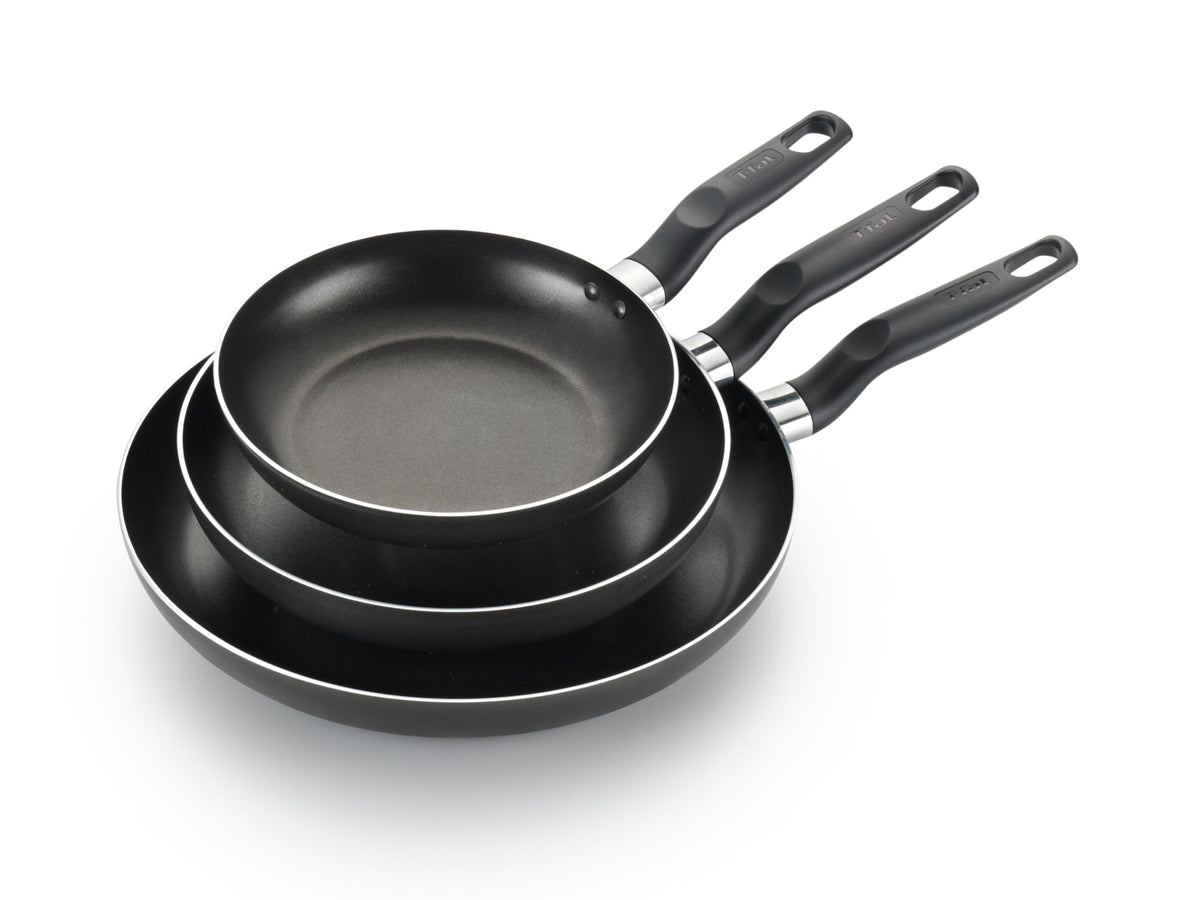 Nonstick Fry Pan Set 3 Piece, 8, 9.5, & 12 Inch, Dishwasher Safe, Black C91634