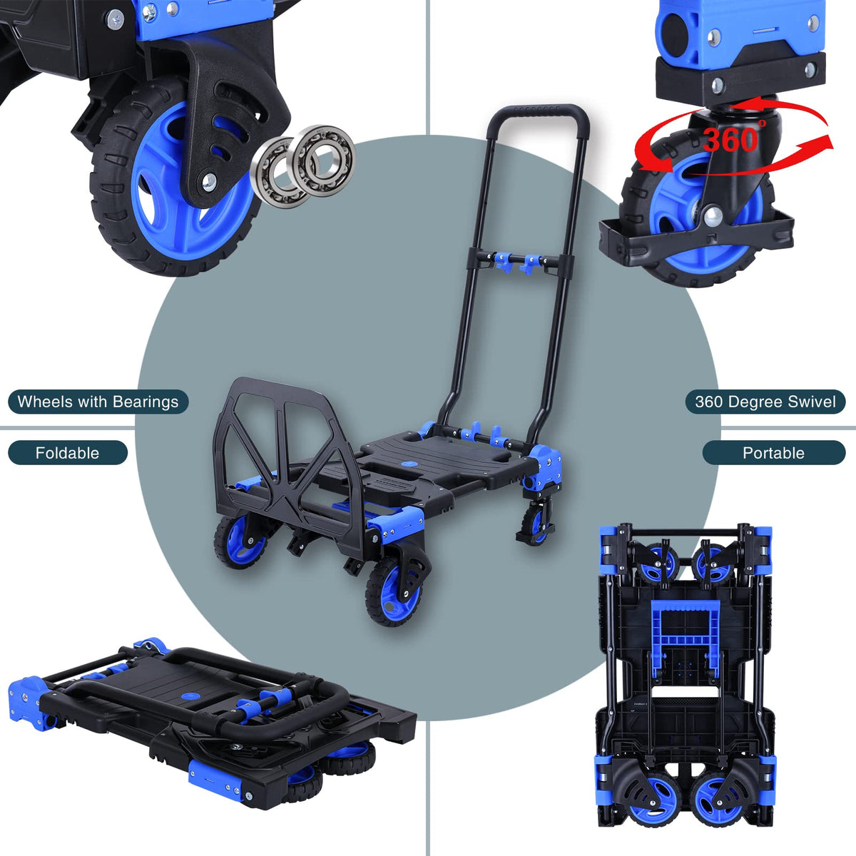 2-in-1 Foldable Hand Truck Dolly 330LB Capacity C5006