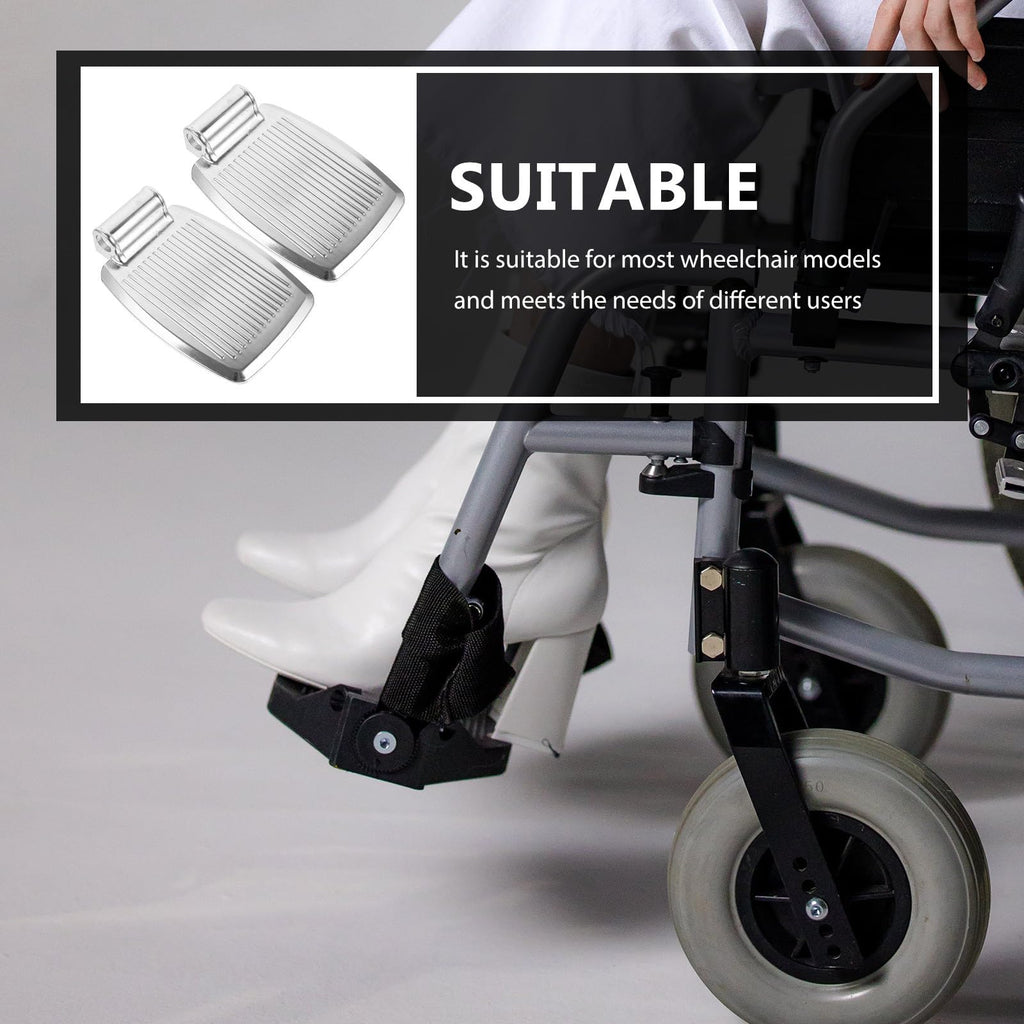 Heavy Duty Wheelchair Footrest Replacement Pair Aluminum Alloy N65118