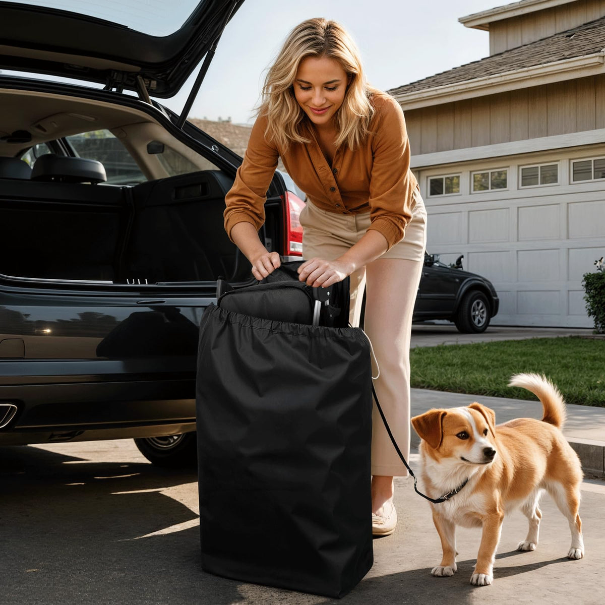 3-Wheel Pet Stroller for Small/Medium Dog Cat, Up to 33lbs, Black G3580