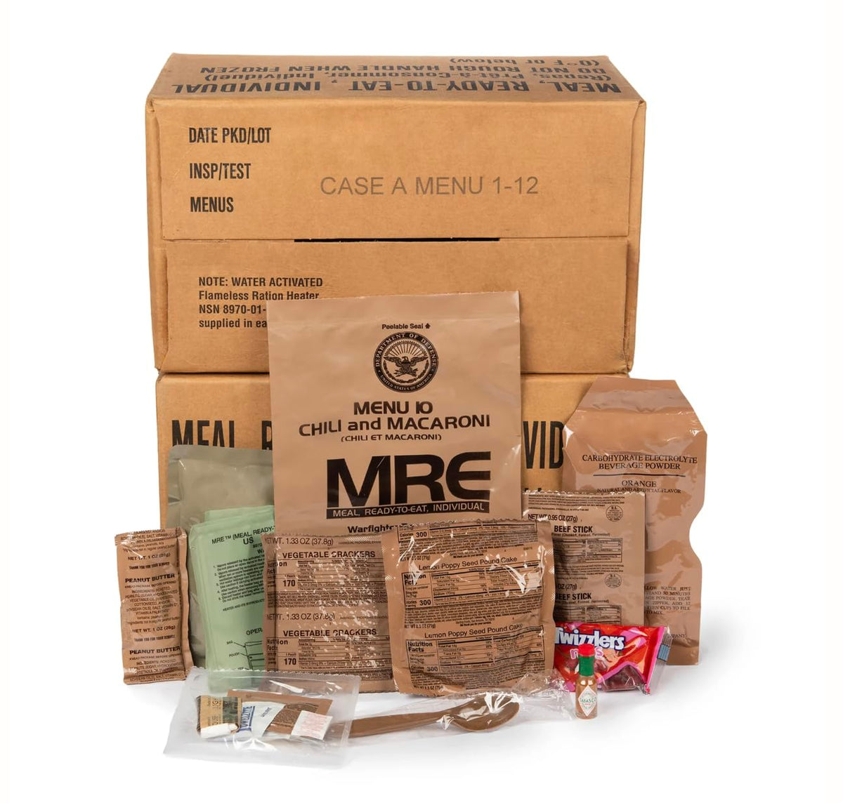 MRE Meals with Flameless Heater, Variety Pack of 24 V9095