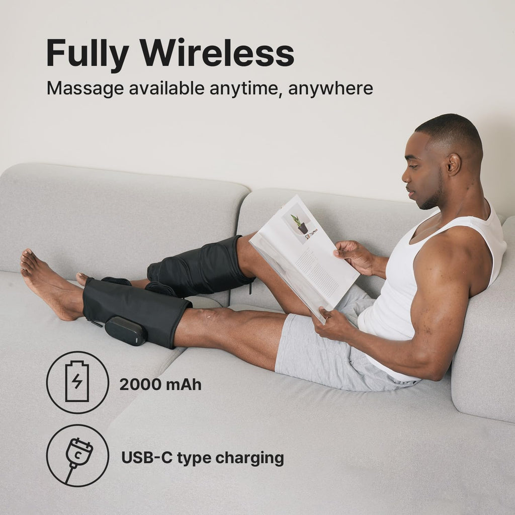 Heated Air Compression Cordless Leg Massager with Extension (Pair) Z417075
