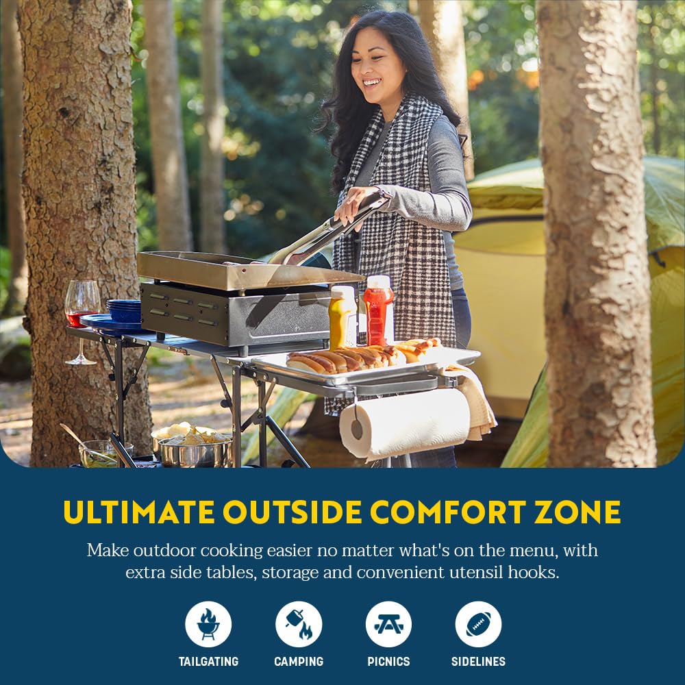 Portable Folding Cook Station with Heat Resistant Tabletop D664