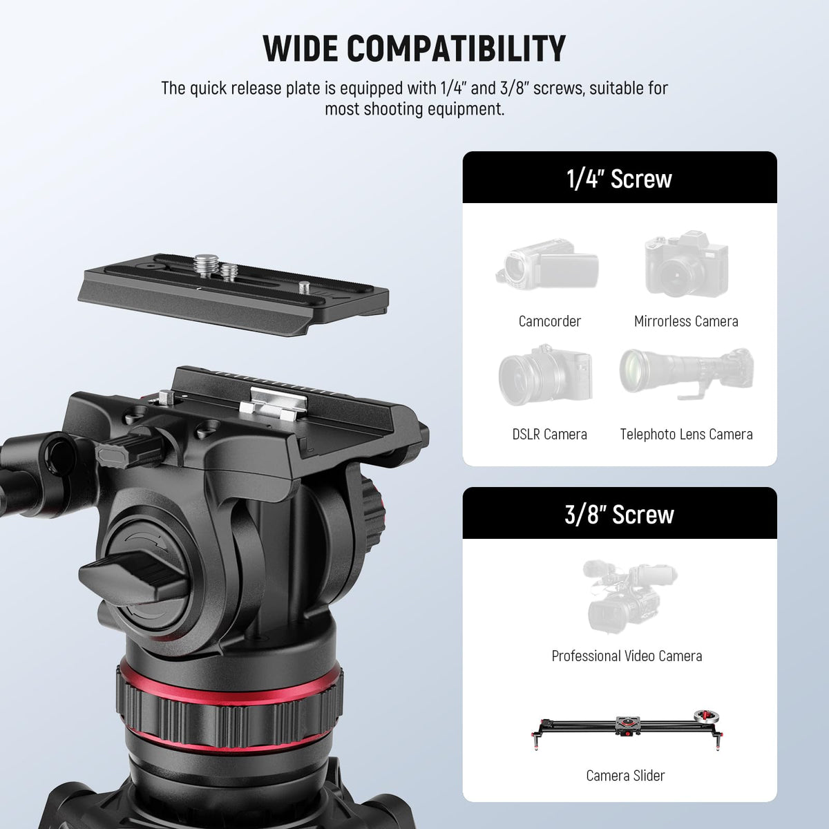 Carbon Fiber Video Camera Tripod with Fluid Head O6707
