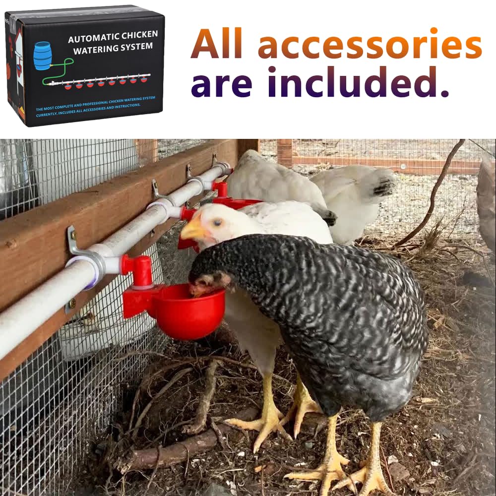 Automatic Chicken Watering System with Hose Connector Kit B1618