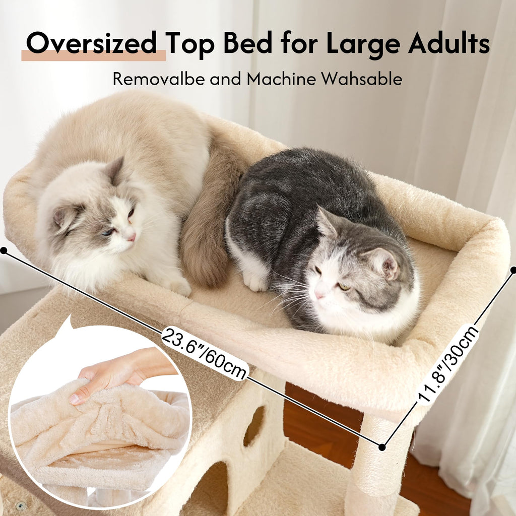 70” XXL Cat Tree Tower with Oversized Bed M3589