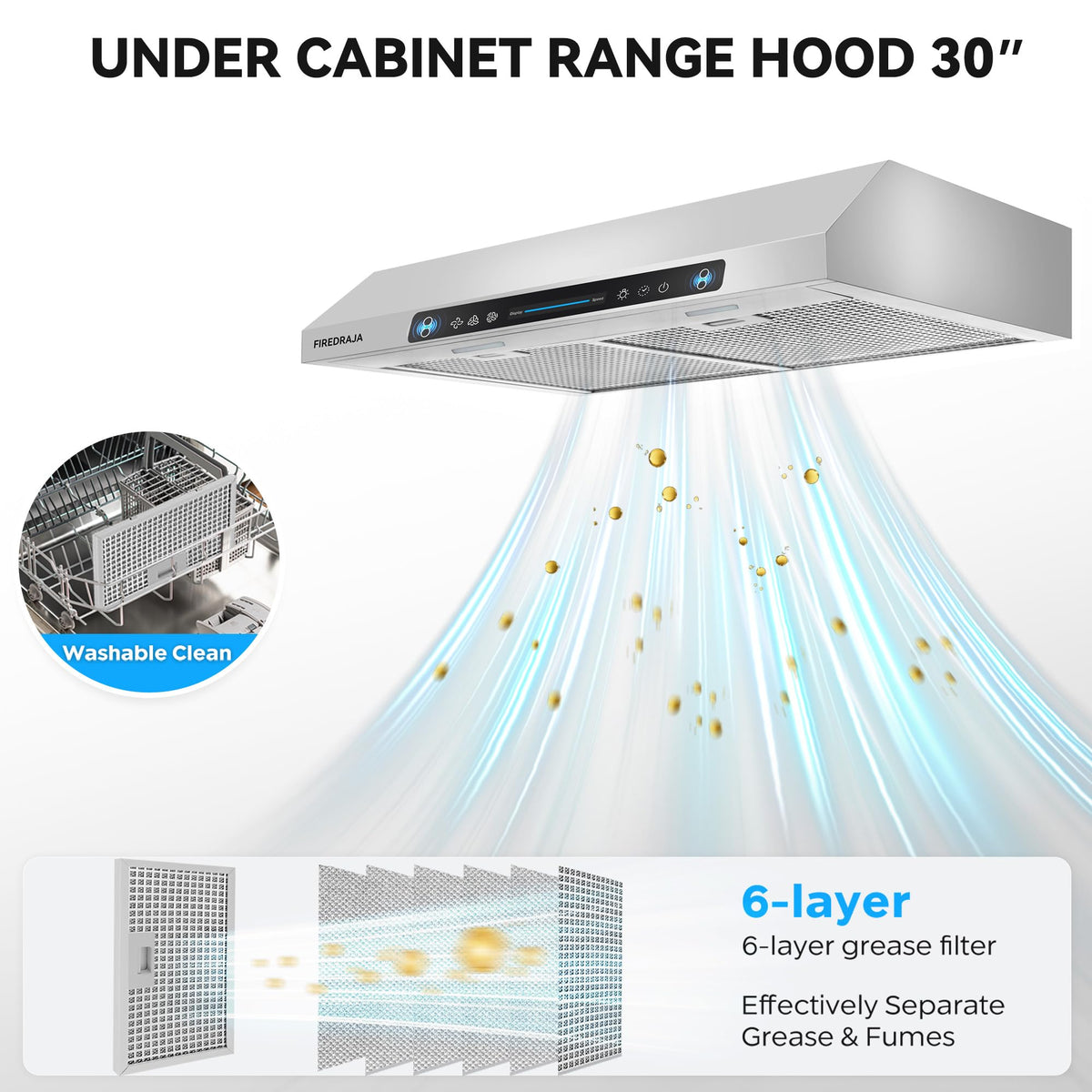 30 Inch 550 CFM Stainless Steel Under Cabinet Range Hood F91269