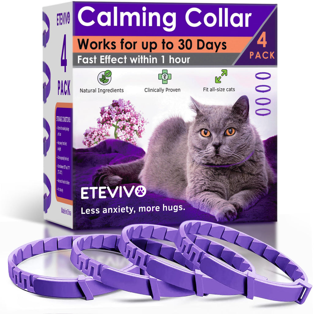 4 Pack Adjustable Calming Collar for Cats W554840