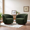 Boucle Swivel Accent Chairs Set of 2 Green S358625