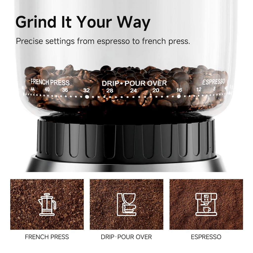 Electric Coffee Grinder with 48 Grind Settings J42478