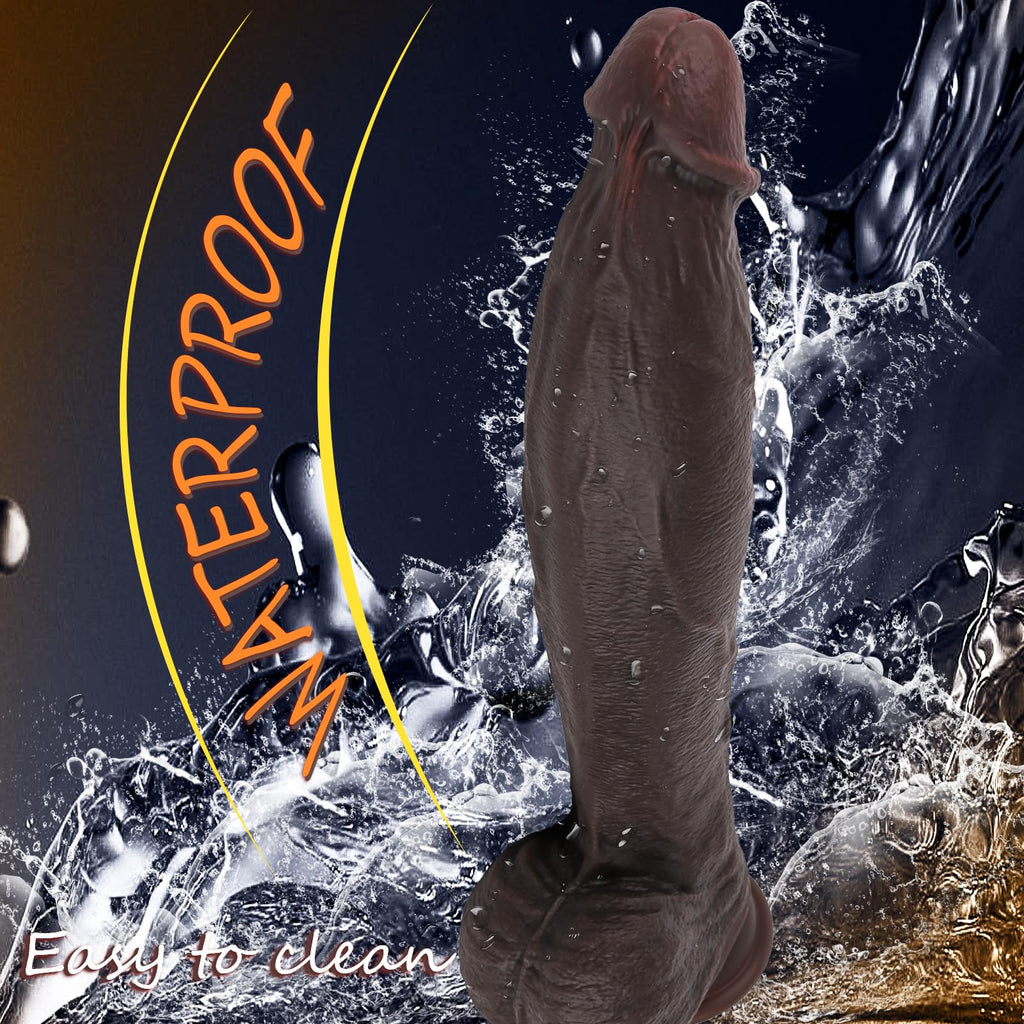 11.6 Inch Black Silicone Dildo Z204