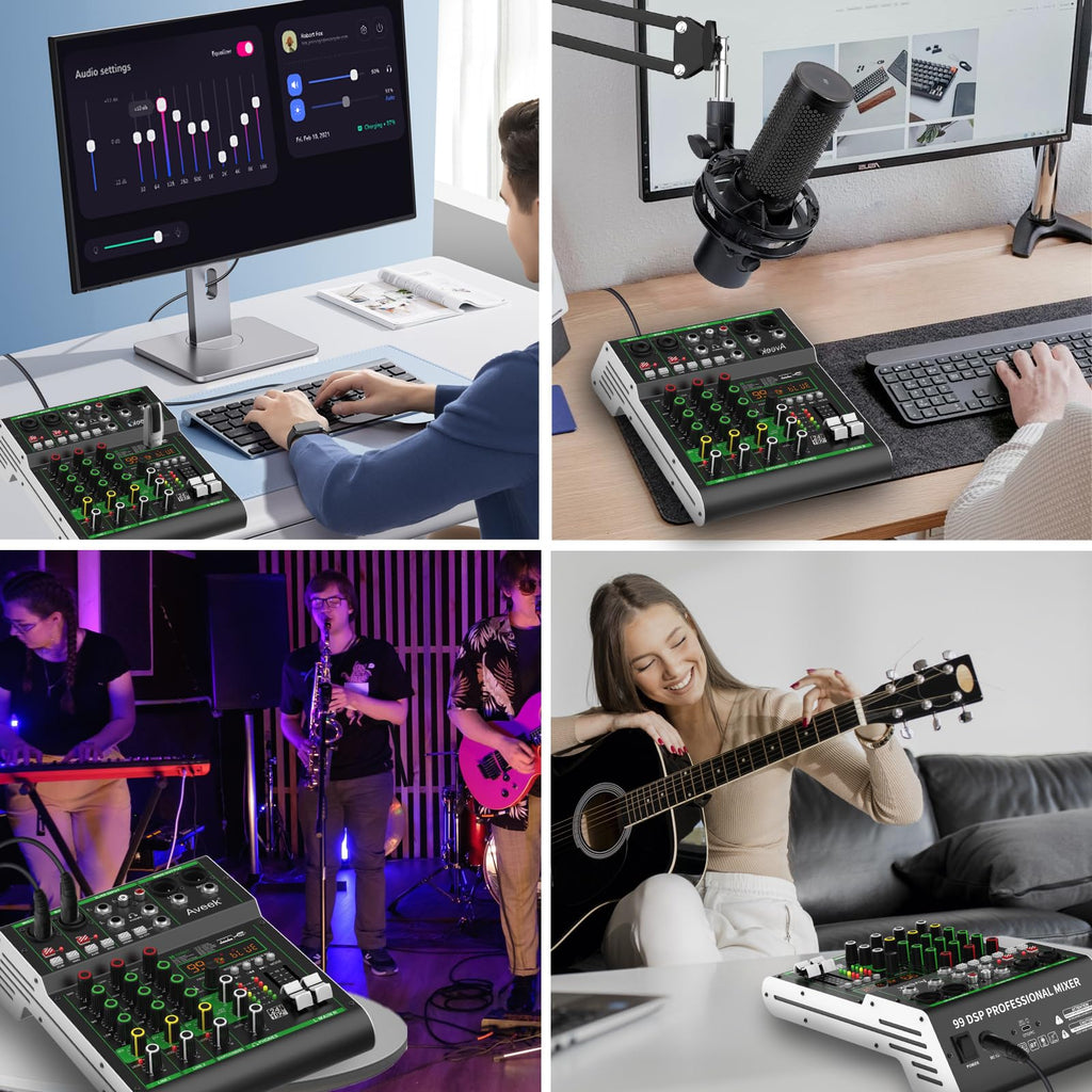 4 Channel Audio Mixer with Bluetooth and USB L163125