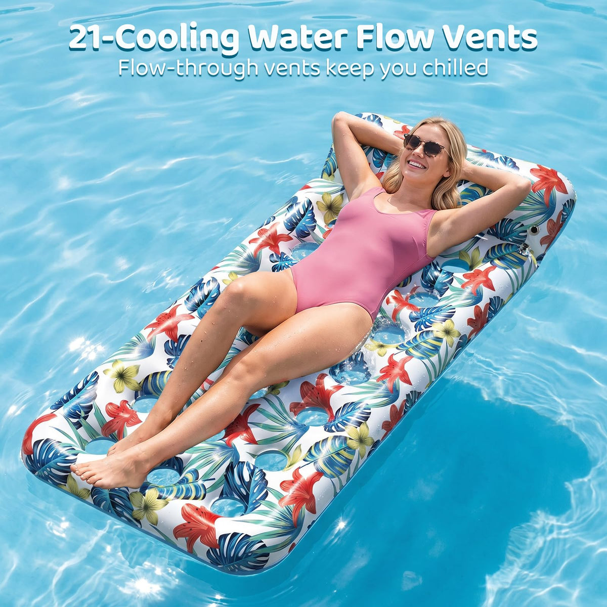 4 Pack Oversized Inflatable Pool Floats with Headrest P770504