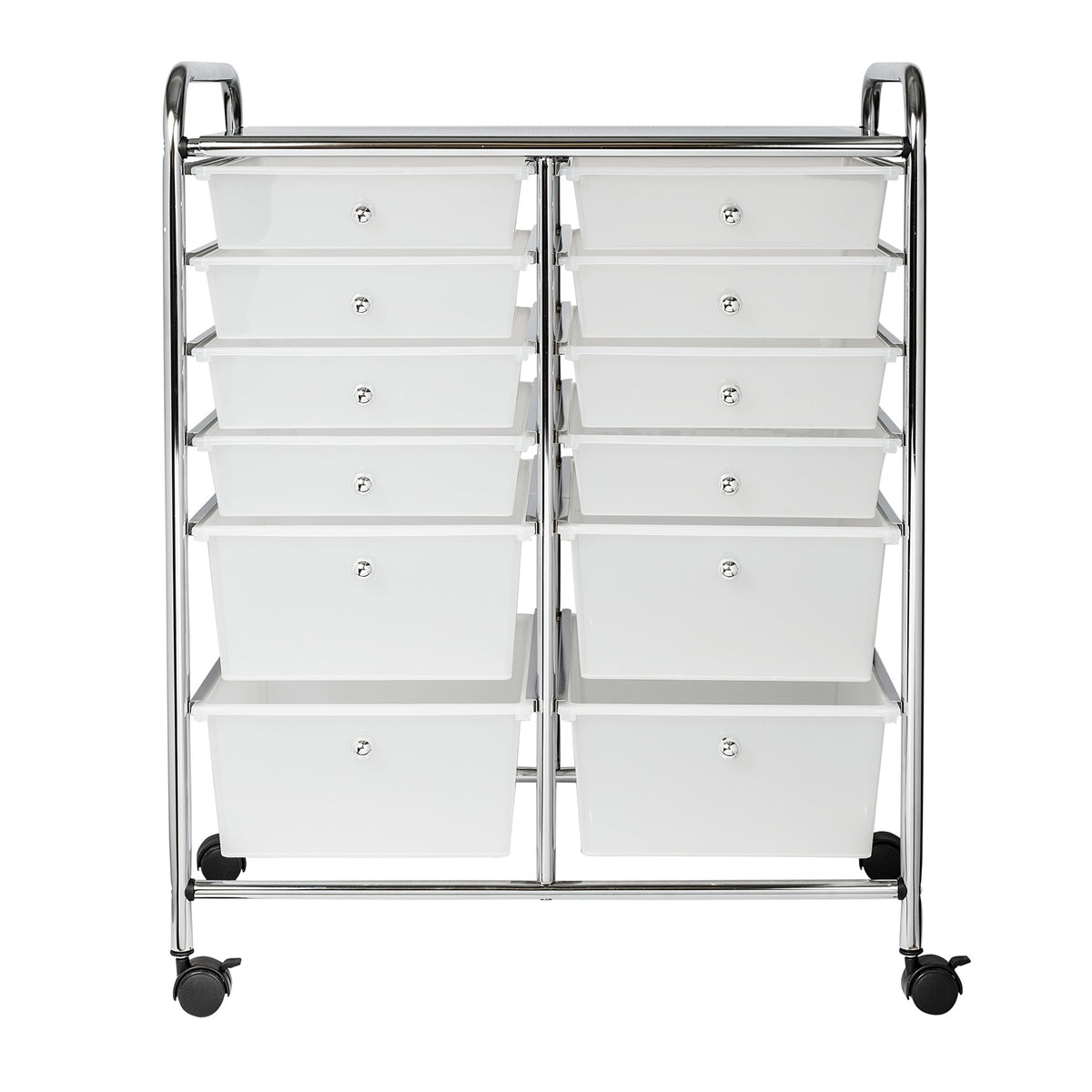 Rolling Craft Storage Cart, Clear, 12-Drawer H49824