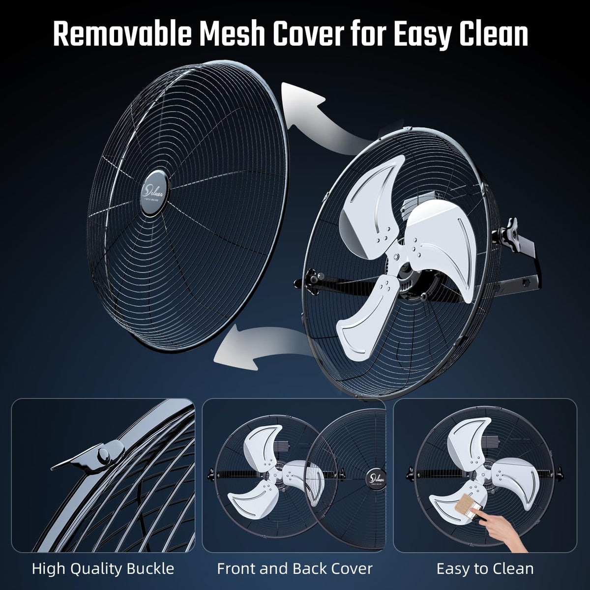 20 Inch 3 Speed Black Wall-Mount Fan S50004