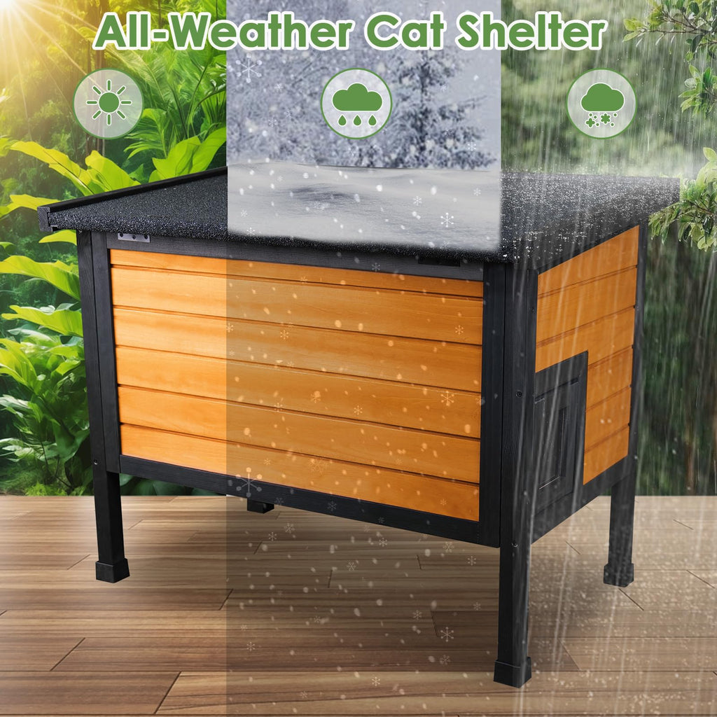 Outdoor Insulated Wooden Cat House Z13800