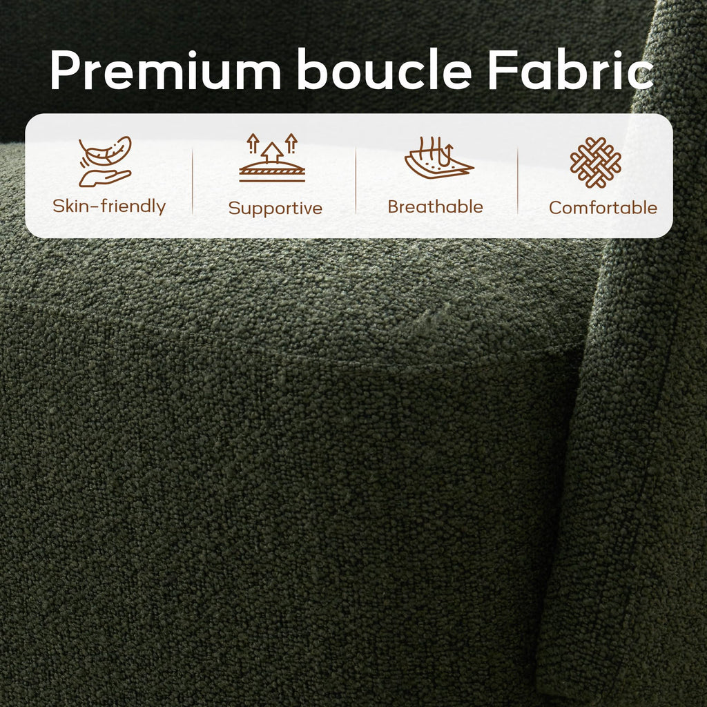 Boucle Swivel Accent Chairs Set of 2 Green S358625