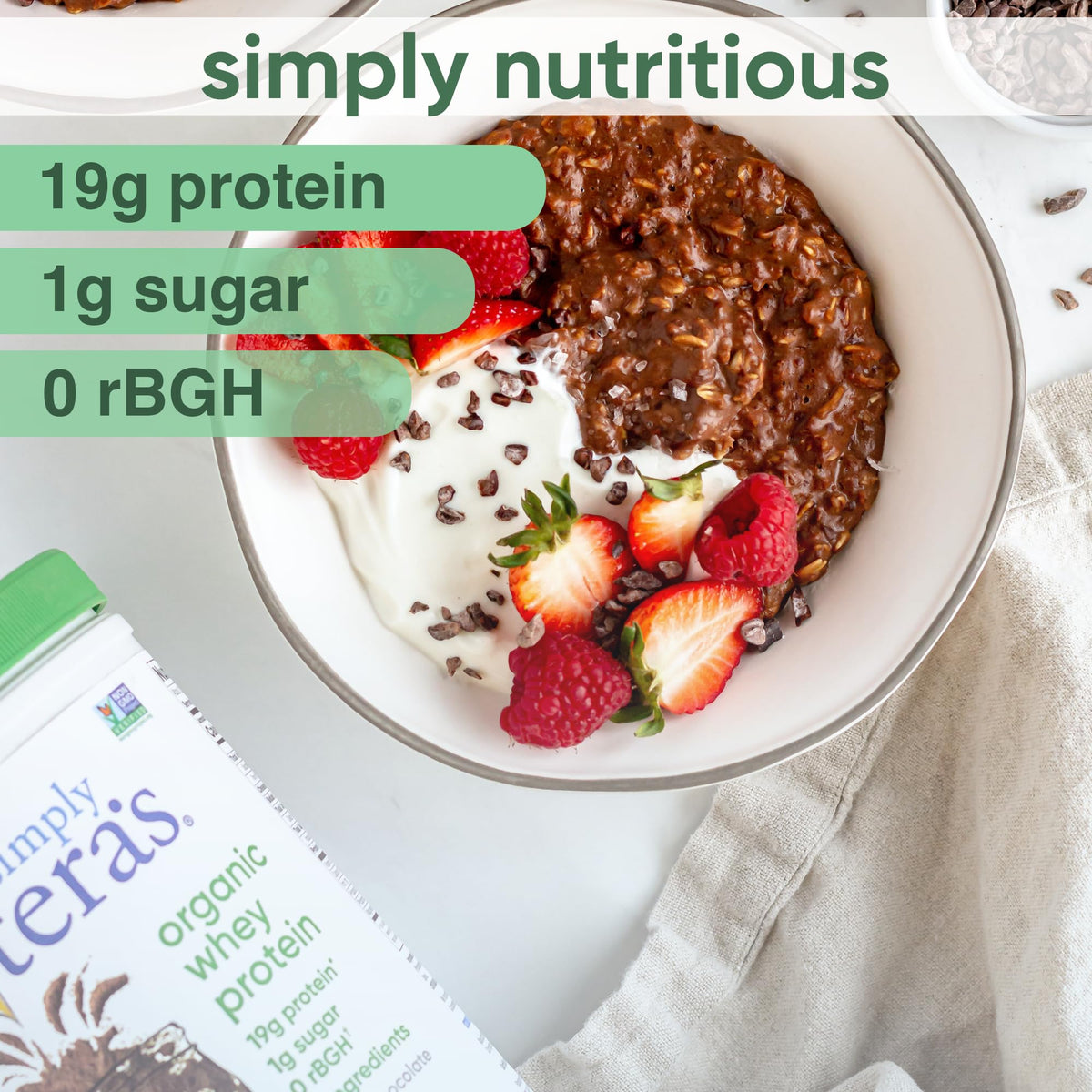 Organic Whey Protein Powder Dark Chocolate 12 Oz K78010