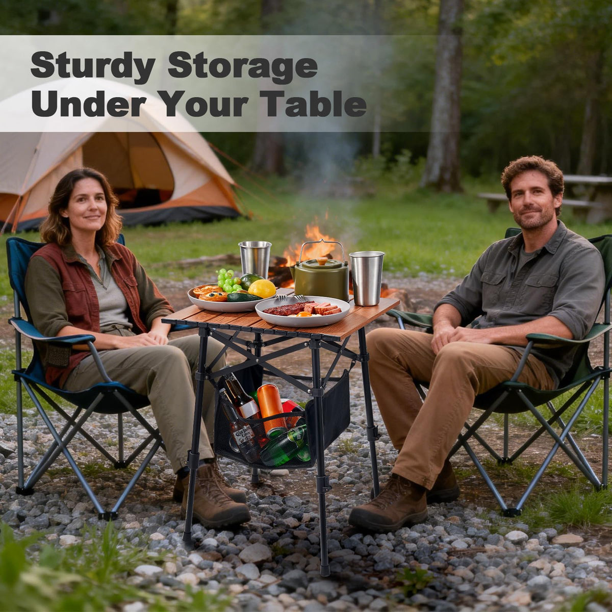 Portable Folding Camping Table Adjustable Height O1885