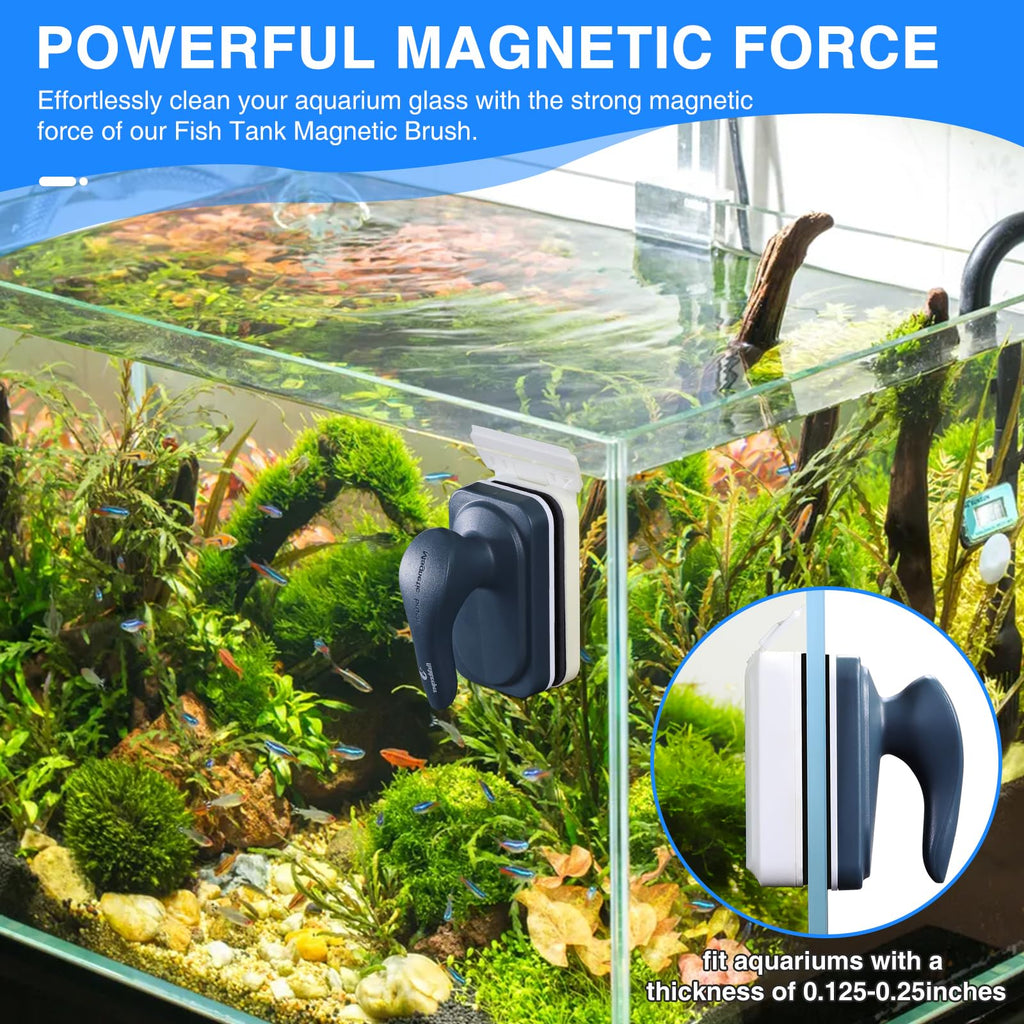 Aquarium Air Bubble Light and Magnetic Glass Clean Brush Y62681