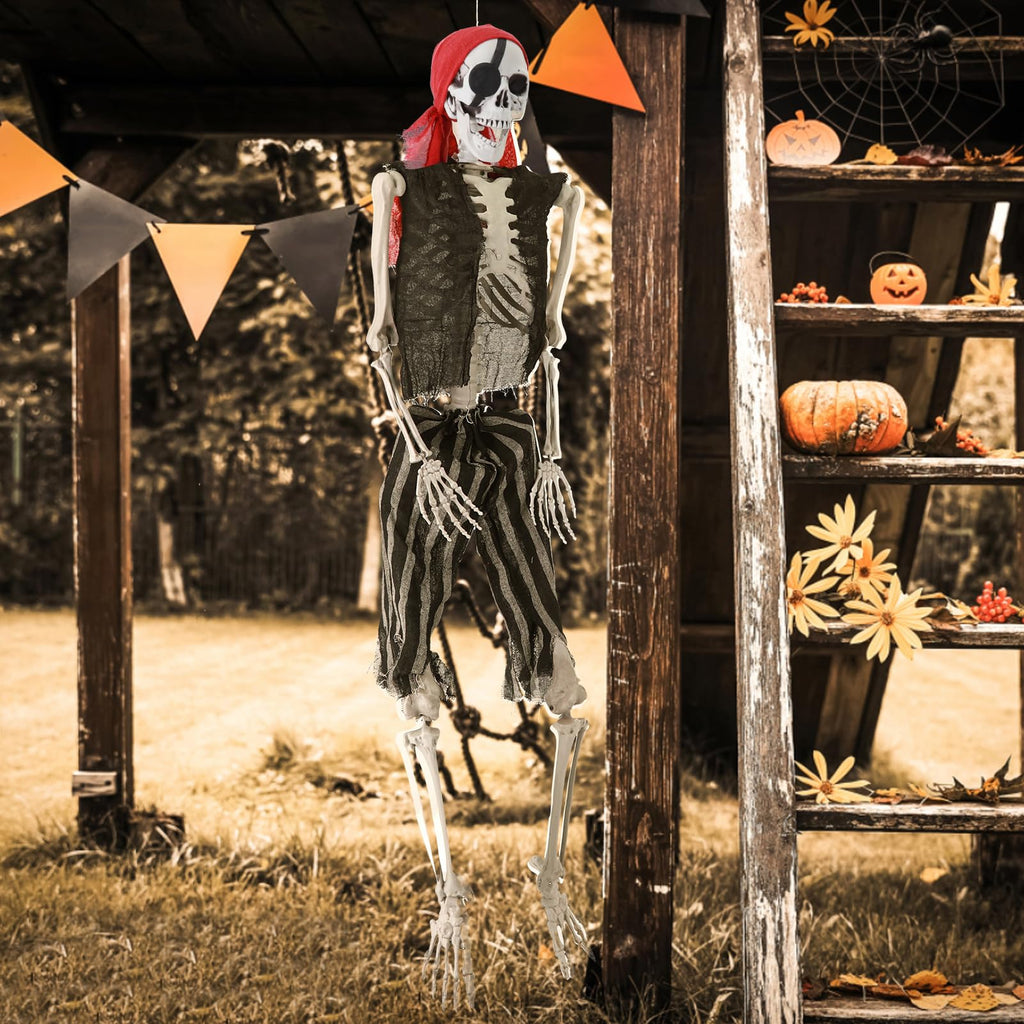 Life Size Pirate Skeleton with Movable Joints H7227
