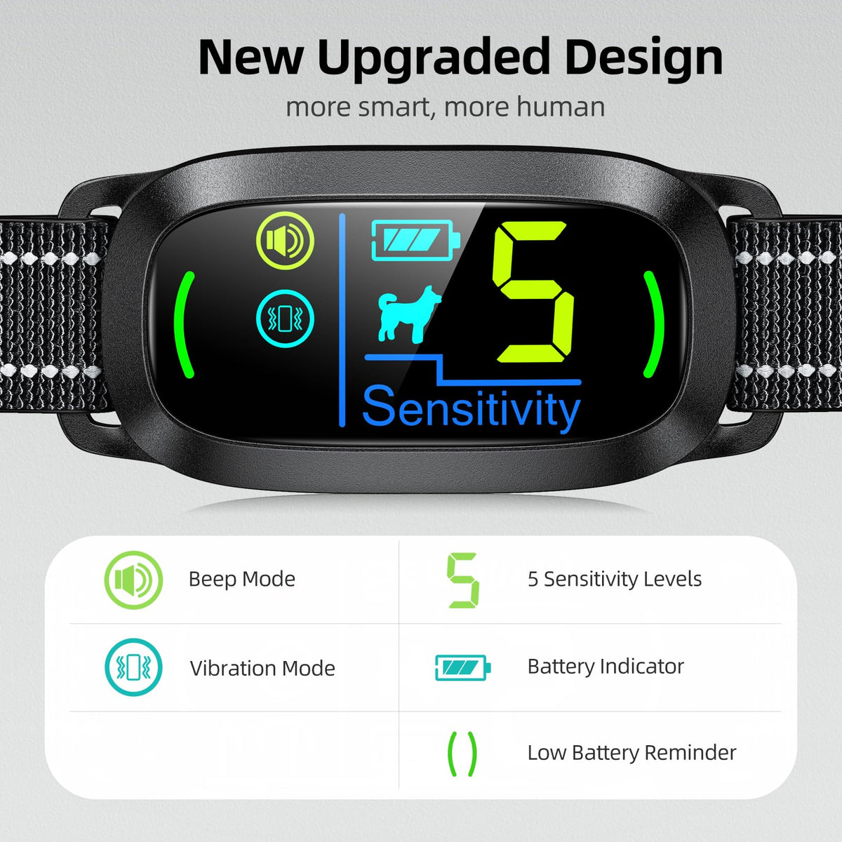Rechargeable Anti Barking Training Collar with 5 Adjustable Sensitivity W4059