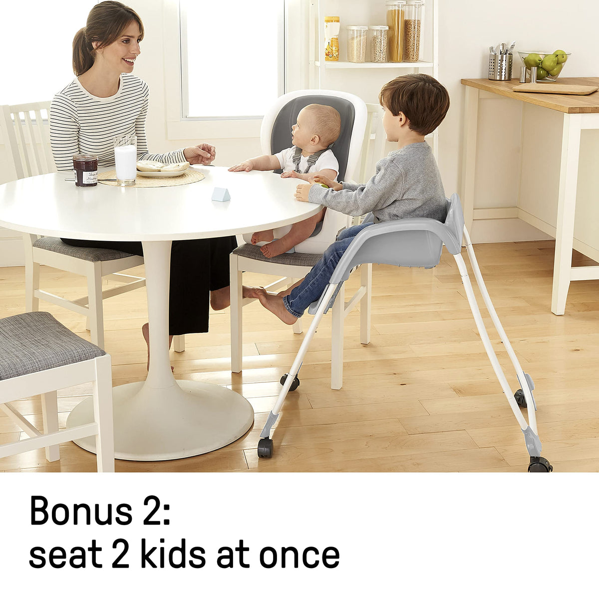 3-in-1 High Chair Convertible to Booster Seat & Toddler Chair V8056