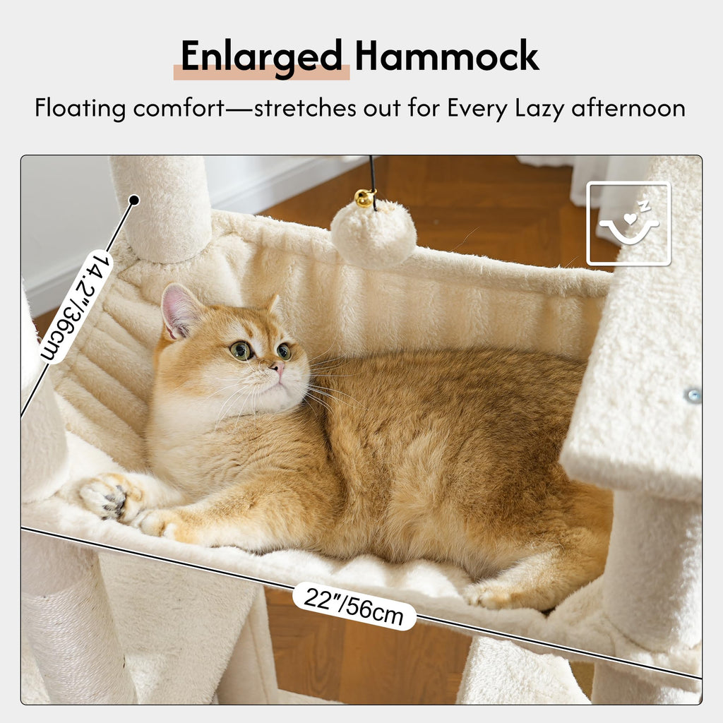 70” XXL Cat Tree Tower with Oversized Bed M3589